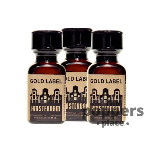 Lot de 3 Poppers Amsterdam Gold Label 24 ml - Pack