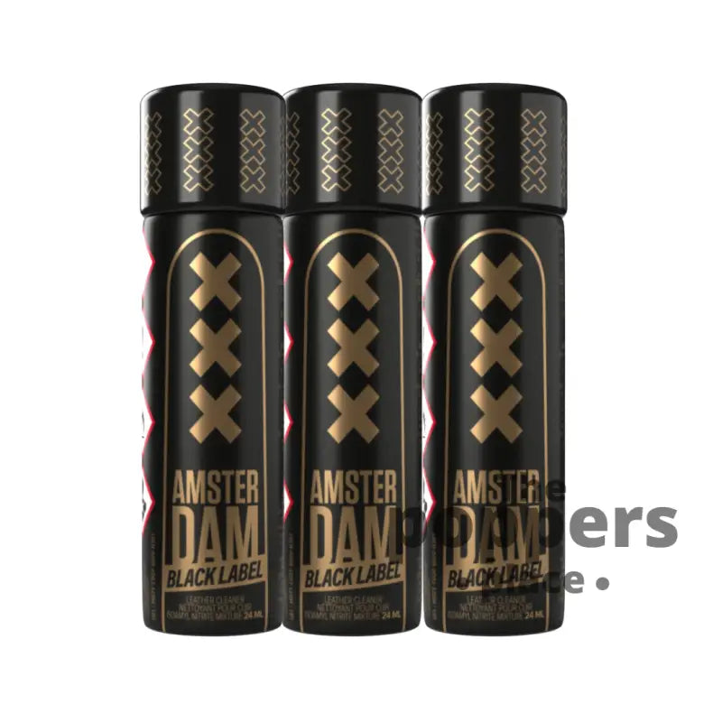 Lot de 3 Poppers Amsterdam XXX Black Label Amyl 24ml - Pack